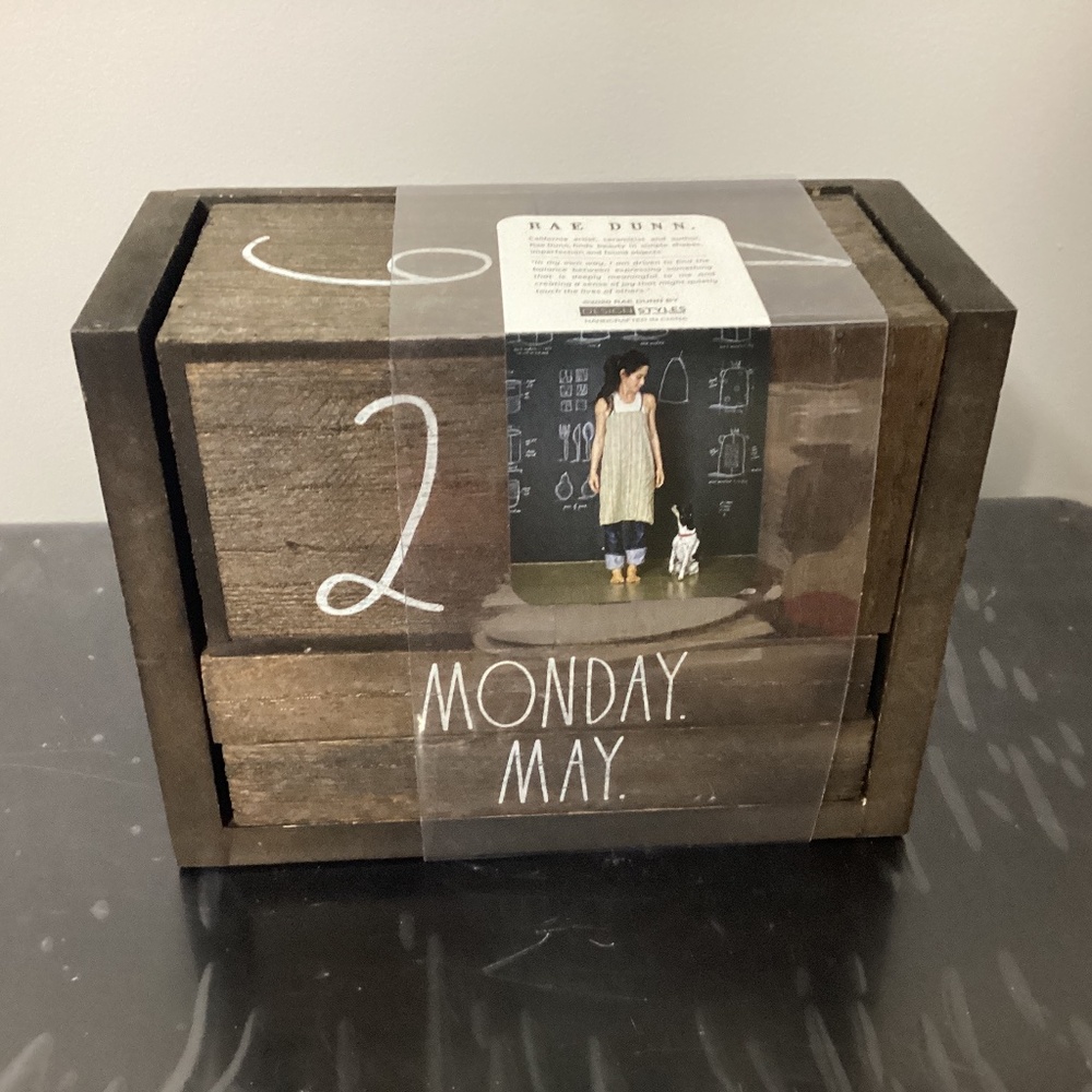 Rae Dunn wooden calendar